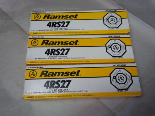 Lot Ramset Part #4RS27 .27 Cal. Power Level 4 - Yellow - 3 Boxes - 300 Loads NR!