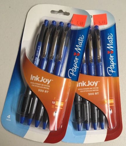 PaperMate InkJoy 500RT Retractable Ballpoint Pen Medium Point Ink Blue 2 Package