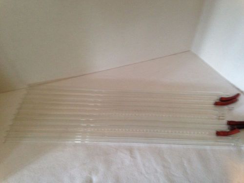 Lot of 11 laboratory glassware serological pipets - 50 ml graduated, reuseable for sale