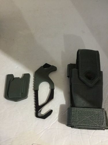 Safety Rescue Knife Gerber with Holster &amp; Malice Clip Military Seatbelt V Cutter