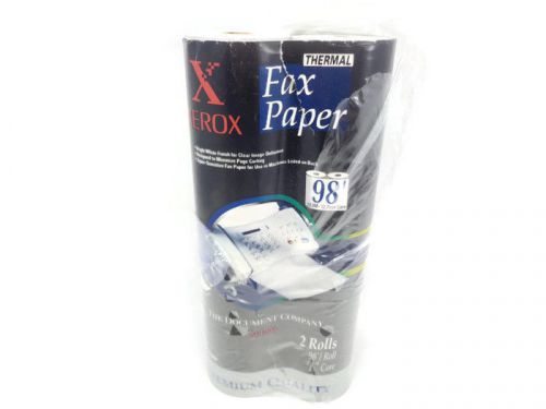 XEROX THERMAL FAX PAPER 2 ROLLS 98&#039; 1/2&#034; CORE PREMIUM QUALITY PTH0982
