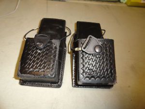 CC7:  Lot of 3 Gould &amp; Goodrich B652-1 Duty Leather Universal Swivel Radio Case