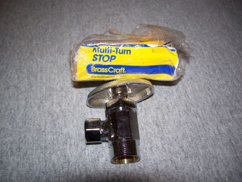 Brasscraft, chrome toilet or sink angle shut off valve, 1/2&#034; sweat fitting for sale