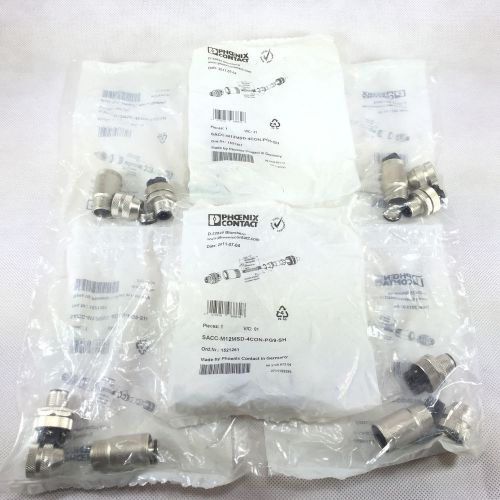 (6) Phoenix Contact Bus System Connector SACC-M12MSD-4CON-PG 9-SH (1521261)