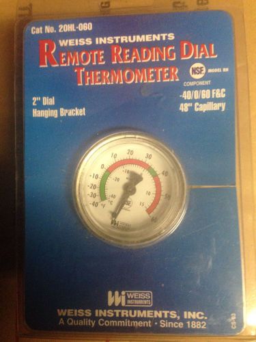 Weiss Instruments, Inc. 20HL060 Remote Readin Dial Thermometer New! Free Ship!