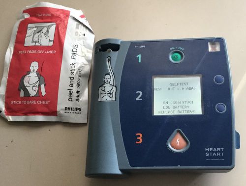 PHILIPS HEARTSTART FR2+ Automatic External Defibrillator AED w/Pads/Dead Battery