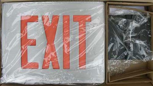New Dual-Lite CVD2RABN Cast Aluminum LED Exit Sign Double Face Red