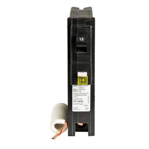 Square d/homeline 15 amp single-pole cafci circuit breaker for sale