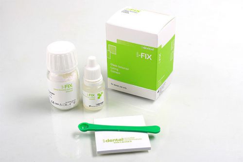 Dental 2 x i-dental i-FIX Glass Ionomer Luting Cement  - 20g Powder 13g Liquid -