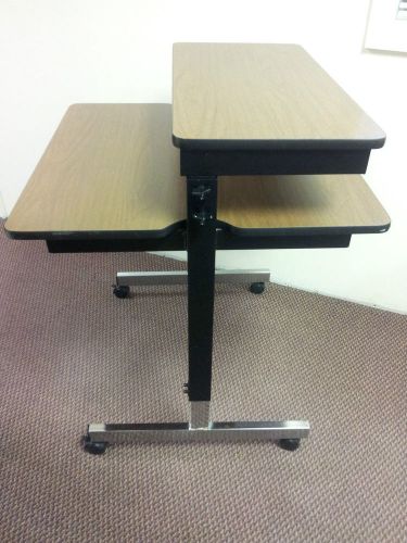 Adjustable computer table, work station, training center