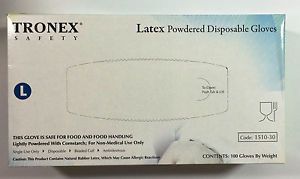 Tronex Latex Powdered Examination Glove 1510-30 Size Large 5 Bent  Boxes Of 100