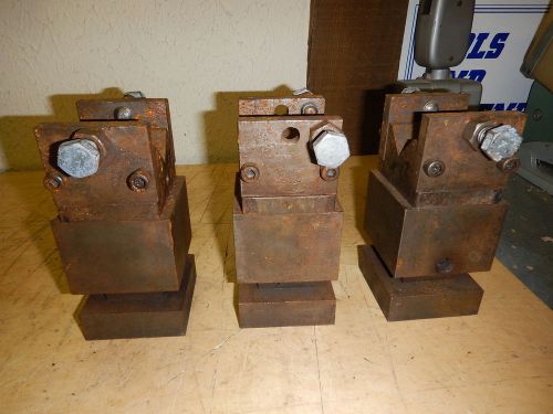 3 MACHINIST TALL V BLOCKS WITH SIDE HOLD DOWNS JIG FIXTURE MILLING GRINDING