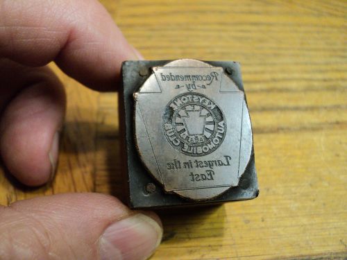 Vintage Keystone Automobile Club Printing Press Ink Stamp Block Printing Tool