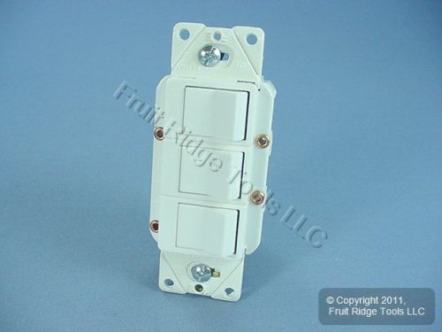 Cooper White Decorator TRIPLE Rocker Switch Single Pole 3283W