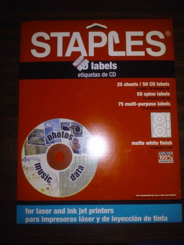 Staples CD/DVD Labels, 50PK (33013-CC)