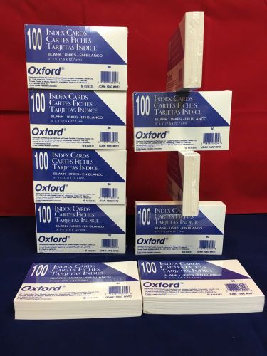 NEW Oxford Blank Index Cards, 3 x 5 Inches, White, 10 Packs of 100 (1000 Cards)