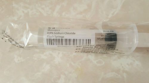 Pre filled saline flush syringe  0.9% 10 ml sodium chloride lot of 75