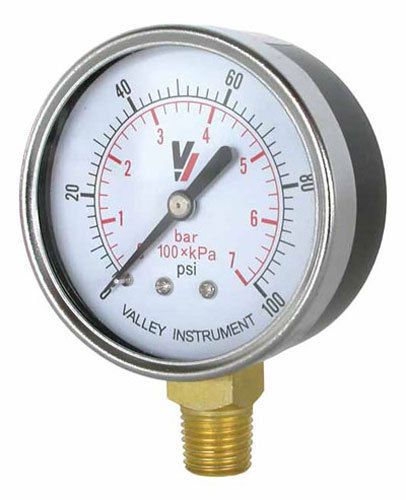 Valley industries 2120dsb1000 1000 psi dry gauge, 1/4&#034; bottom mount for sale