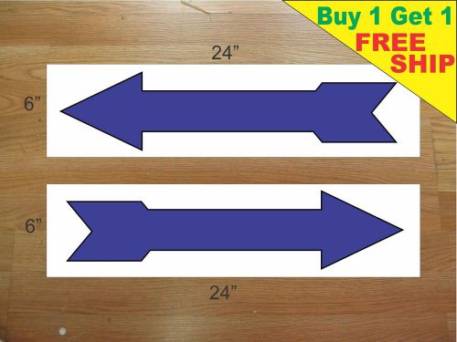 ARROW BLUE 6&#034;x24&#034; REAL ESTATE RIDER SIGNS Buy 1 Get 1 FREE 2 Sided Plastic
