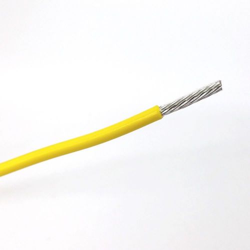 10&#039; 10AWG YELLOW Hi Temp Insulated Stranded Silver Plated 600 Volt Hook-Up Wire