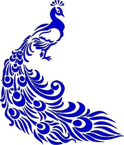 30 Custom Blue Fancy Peacock Personalized Address Labels