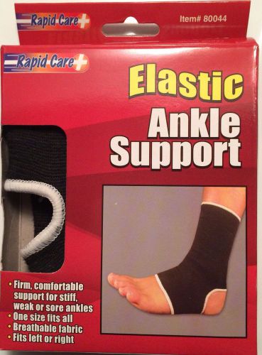 Rapid Care Elastic Ankle Support, For Stiff, Weak, or Sore Ankles black &amp; white