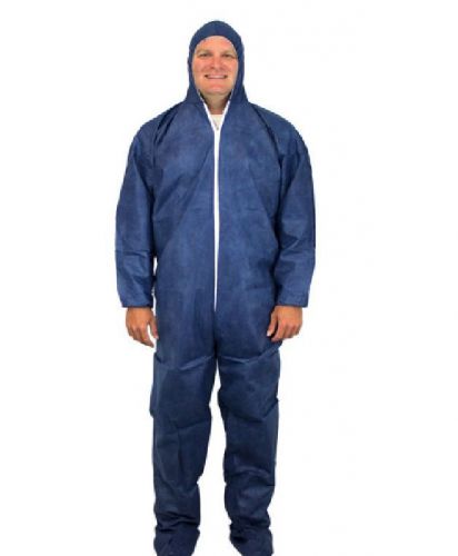 Hooded Coveralls, Hooded, Elastic Wrist and Footed, 2XL,  QTY 10 |QK2| RL