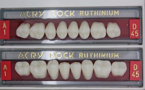 4 Full Set of Acrylic Denture 28 Teeth Ruthinium Acryrock 112 Teeth Size 42 A1