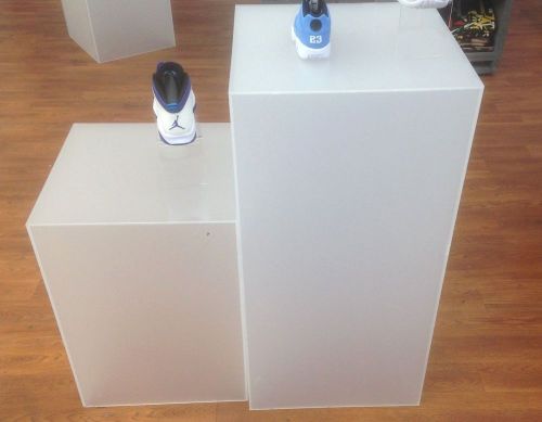 12&#034; x 12&#034; x 46&#034; high  plexiglas lucite pedestal 1/4&#034; white acrylic for sale