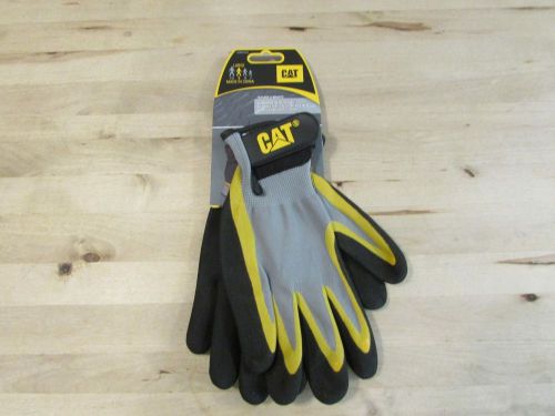 NWT CAT Men&#039;s  String Knit Gloves Size L Latex Palm Adjustable Wrist CAT017415L