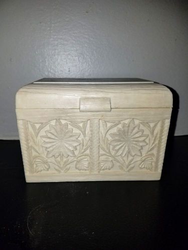 Vintage Lerner Retro Faux White Wood Plastic File Box