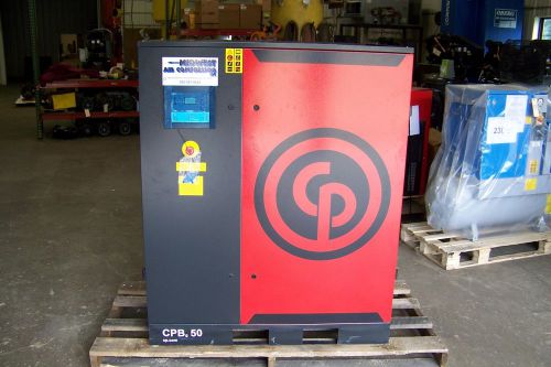 Chicago pneumatic cpbg 50  rotary air compressor, base mounted no for sale
