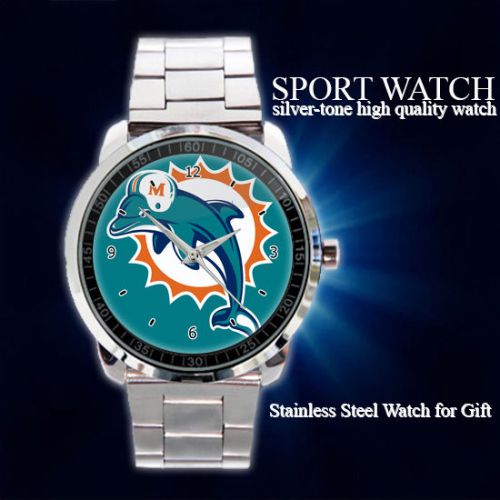 Miami Dolphins Football Logo Sport Metal Watch