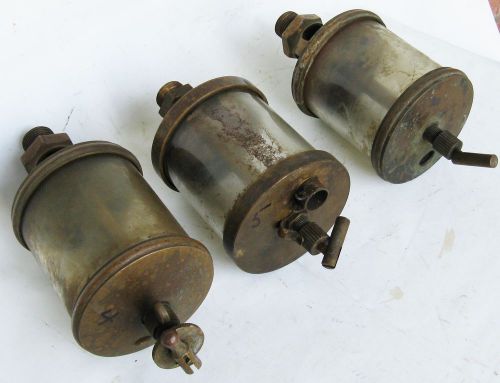 VINTAGE OILER DRIP LUBRICATOR LOT OF 3 STATIONARY ENGINE TRACTION HIT MISS #2