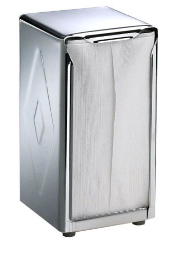 San Jamar H900X Stainless Steel Tallfold Table-Top Napkin Dispenser, 3-3/4&#034;