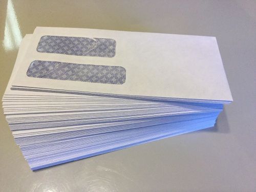 100 Self Seal Double Window Security Tinted Envelopes - for Quickbooks Checks