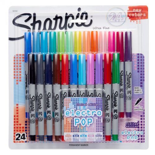 Sharpie Permanent Markers, Ultra Fine Point, 24-Pack, Assorted 2015 Colors (1927