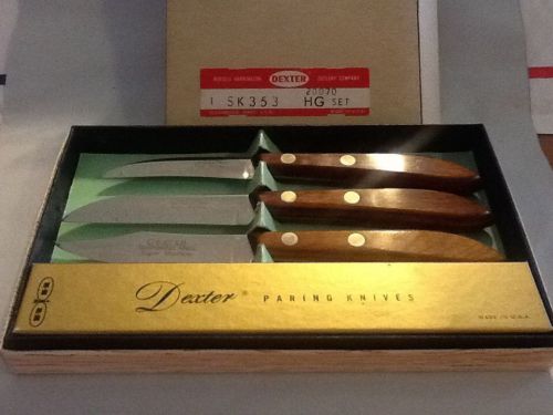Vintage Set Of 3 Russell Harrington DEXTER paring Knives  HG 20070 Made In USA