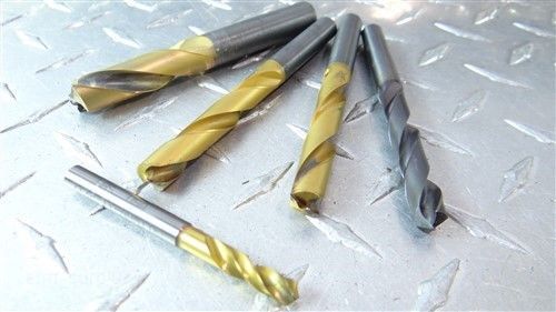 LOT OF 5 SOLID CARBIDE TWIST DRILLS 7/32&#034; TO 15/32&#034; T.G.