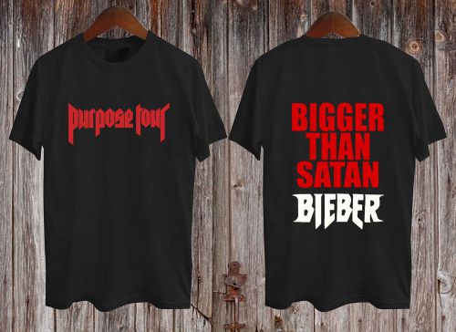 Justin bieber bigger than satan t-shirt purpose tour unisex concert for sale