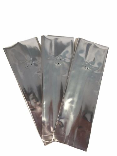 Silver mylar stand up pouch w/ gusset valve 3.25&#034; x 10.25&#034; x 2.5&#034; (8oz) 100ct for sale
