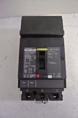 Square d 3 pole 600 volt 15 amp i-line circuit breaker cat: hja36015sa for sale