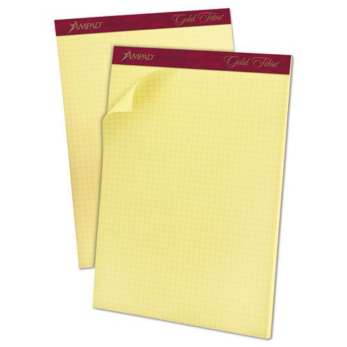 Gold Fibre Canary Quadrille Pad, 8 1/2 x 11 3/4, Canary, 50 Sheets