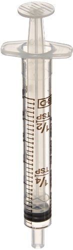 B &amp; D BD 305219 Clear Oral Syringe with Tip Cap, 10mL Capacity (Case of 500)