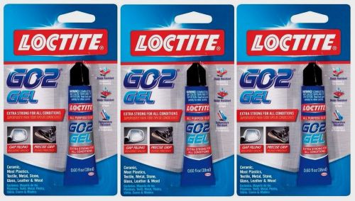 *3* LOCTITE GO2 GEL Adhesive Glue All-Purpose Extra Strong Clear .60 oz 1832982