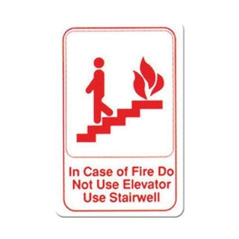 Winco SGN-683W, Information Sign, &#034;In Case of Fire Do Not Use Elevator Use Stair