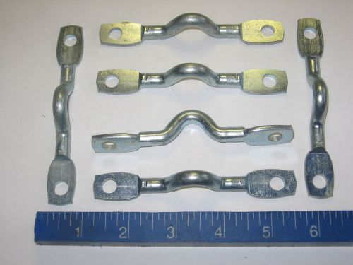 Lot of 6) 2-hole bolt-on tie-down loop 5/16&#034; diameter x 4-1/2&#034; zinc coated for sale