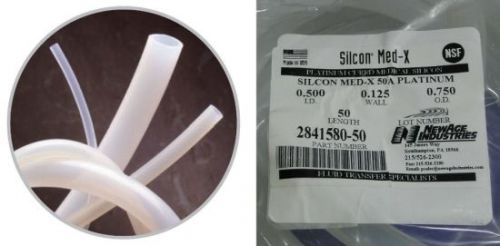 * 21&#039; SILCON MED-X 2841580 Medical Grade Silicone Tubing 1/2&#034; ID 3/4&#034; OD NEW *