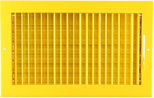 14w&#034; x 8h&#034; ADJUSTABLE AIR SUPPLY DIFFUSER - HVAC Vent Duct Cover Grille [Yellow]