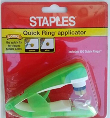 Staples Quick Ring Applicator reinforcement repair binder hole punch PICK COLOR!